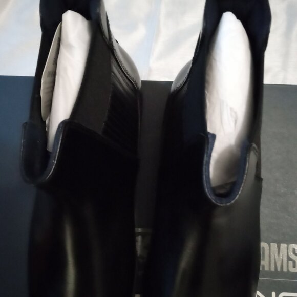Men\'s black ankle boots Stacy Adams Flexzone faux leather sz11.5M bokecore style
